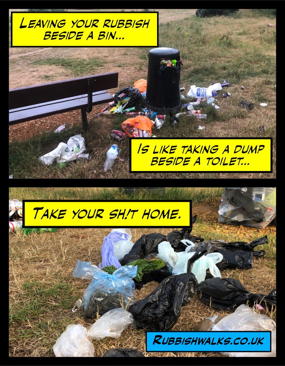 UKrubbishwalks's tweet photo. Leaving your rubbish beside a bin is like taking a dump beside a toilet. Find another bin or wait until you get home to get rid of your SH!T. #dontbeatosser #litter #UnitedAgainstLitter #LitterSummit https://t.co/ugatetBT0s
