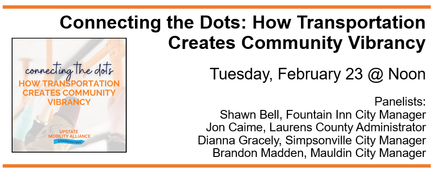UpstateMobility's tweet image. We are 2 weeks away from our first quarterly virtual panel discussion of the year. If you have not registered yet, please click here: events.r20.constantcontact.com/register/event…