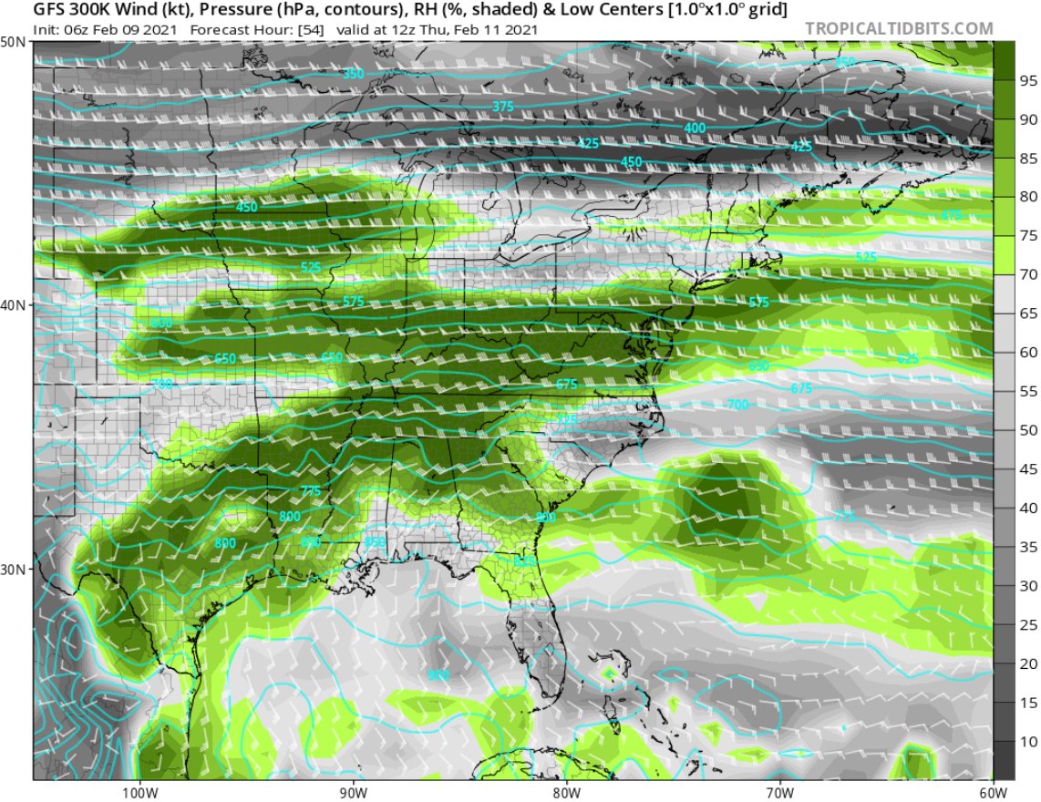 Things that are going for the event is still a steady diet of moisture aloft (GFS/Euro both show this heading into Thursday morning (still be wary of downsloping). Steady isentropic glide. Snow also arrives Wed. Night, helping to get things accumulating sooner than last Sunday.