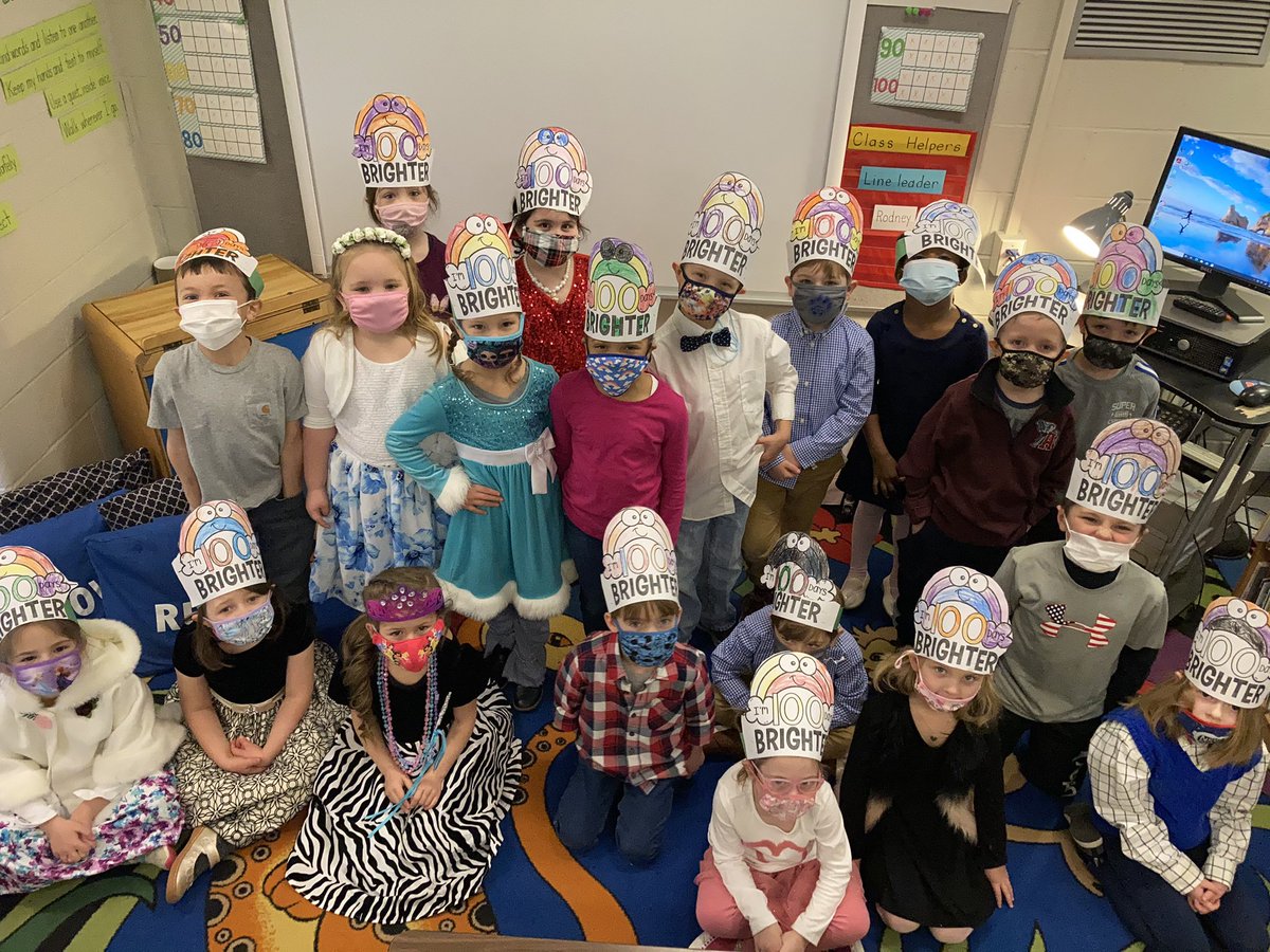 We are dressed like 100 bucks and we’re 100 days BRIGHTER in Kindergarten!! Happy 100th Day of School! 💡<a href="/JohnsonWildcats/">Johnson Elementary School</a>