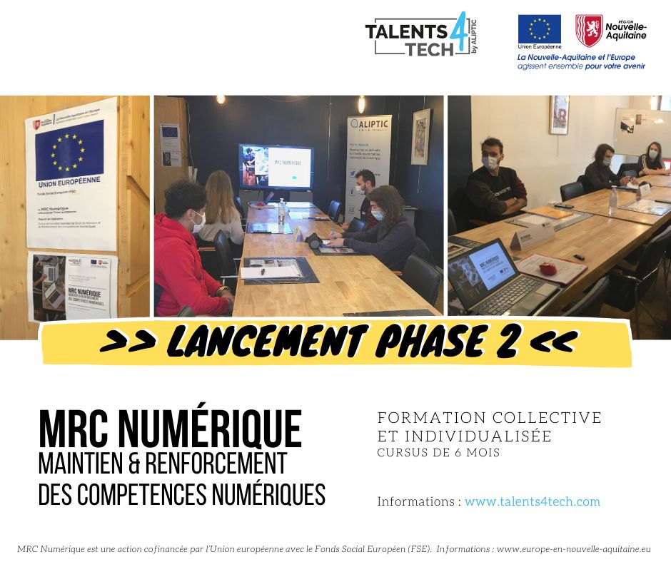 aliptic_'s tweet photo. #Talents4Tech : #MRCNumérique > Lancement phase 2 💪 On muscle son jeu !

C'est parti ! Pendant 5 semaines c'est :
🤜 renforcement des savoirs
🤜 mise à niveau sur les fondamentaux
🤜 développement de compétences spécifiques pour mener à bien son projet tutoré ! https://t.co/74WaQ9qXlG