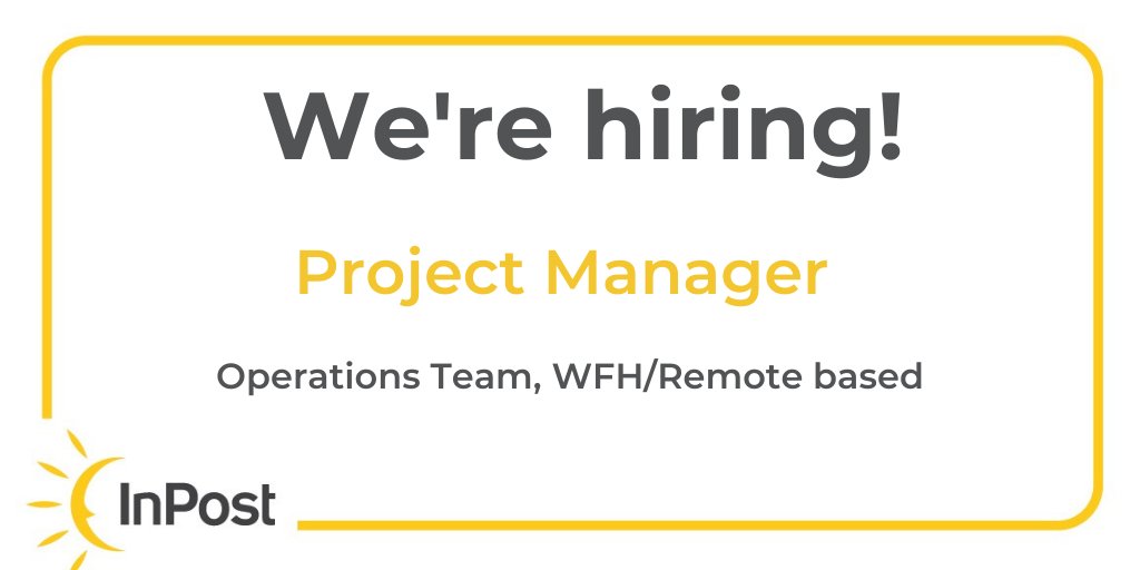 We're recruiting for an experienced (5+ years) project manager to help us deliver a key initiative. The appointee would need to start immediately on a three month contract basis. Location: WFH/Remote. Contact Steve Machell (smachell@inpost.co.uk) if interested. #projectmanager