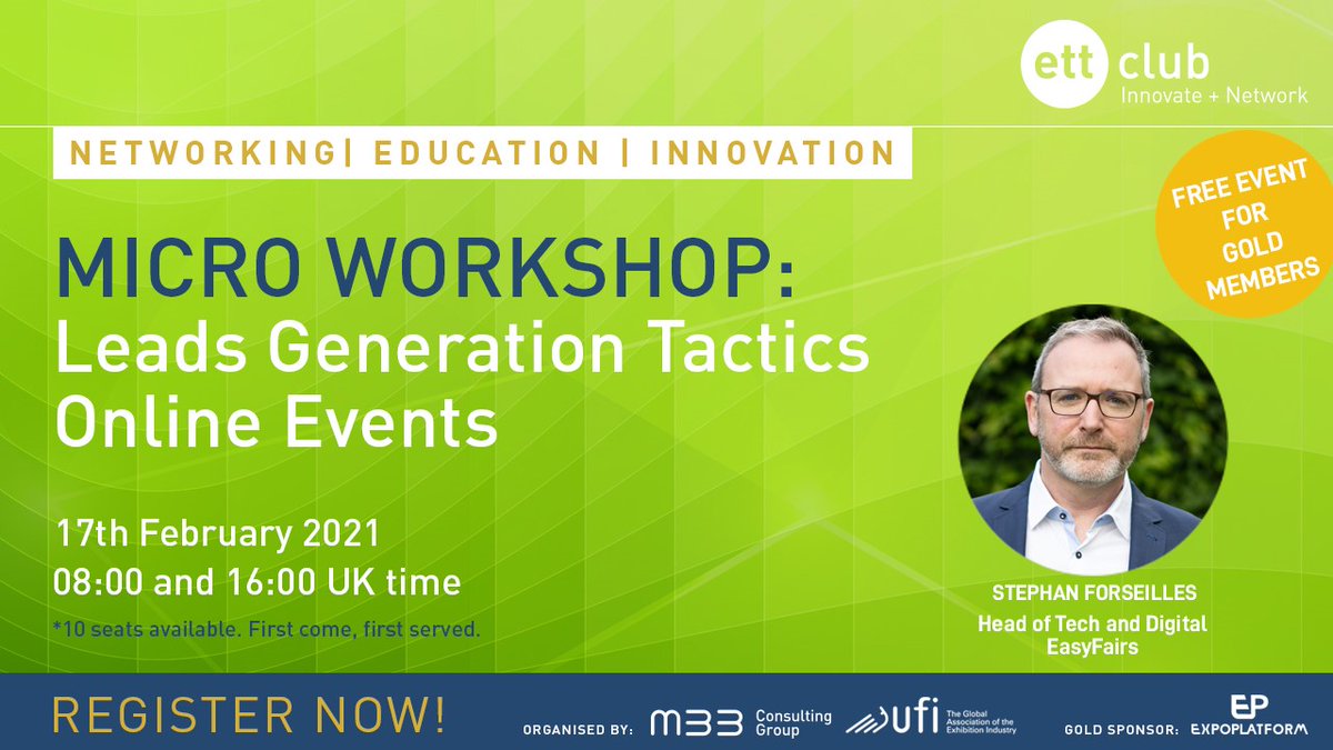 If you want to come and brainstorm with us on how to improve lead generation in online events, you might still be able to grab a seat on one of two workshops of next week. ;) exhibitionthinktank.com/events/micro-w…