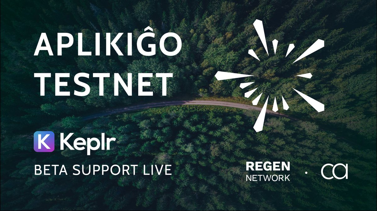 keplrwallet's tweet photo. ⚛️Road to #IBC⚛️

🚀 Aplikiĝo, @regen_network Incentivized &amp; Interchain Final Testnet
🔥🔥🔥 IS NOW LIVE🔥🔥🔥

🔭 https://t.co/N9O43Oo9ca

🔬 Main Focus
•Ecological data module
•Eco-credit module
•Groups module

🌌Dive into an exclusive #Stargate Experience with #KeplrWallet https://t.co/XkvWltTC4x