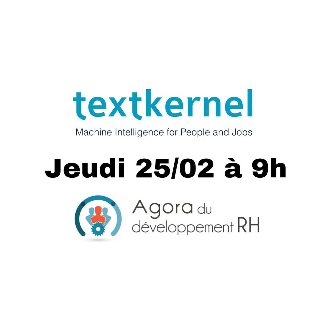 TextkernelFR's tweet image. Le 25 février à 9h, @RuthMoquet -TORCY, vous expliquera comment l’ #IA peut vous aider à gérer la mobilité professionnelle, survivre aux changements économiques et technologiques tout en sauvegardant les emplois depuis le plateau TV #AgoraRH. Inscription : bit.ly/3aROCT6