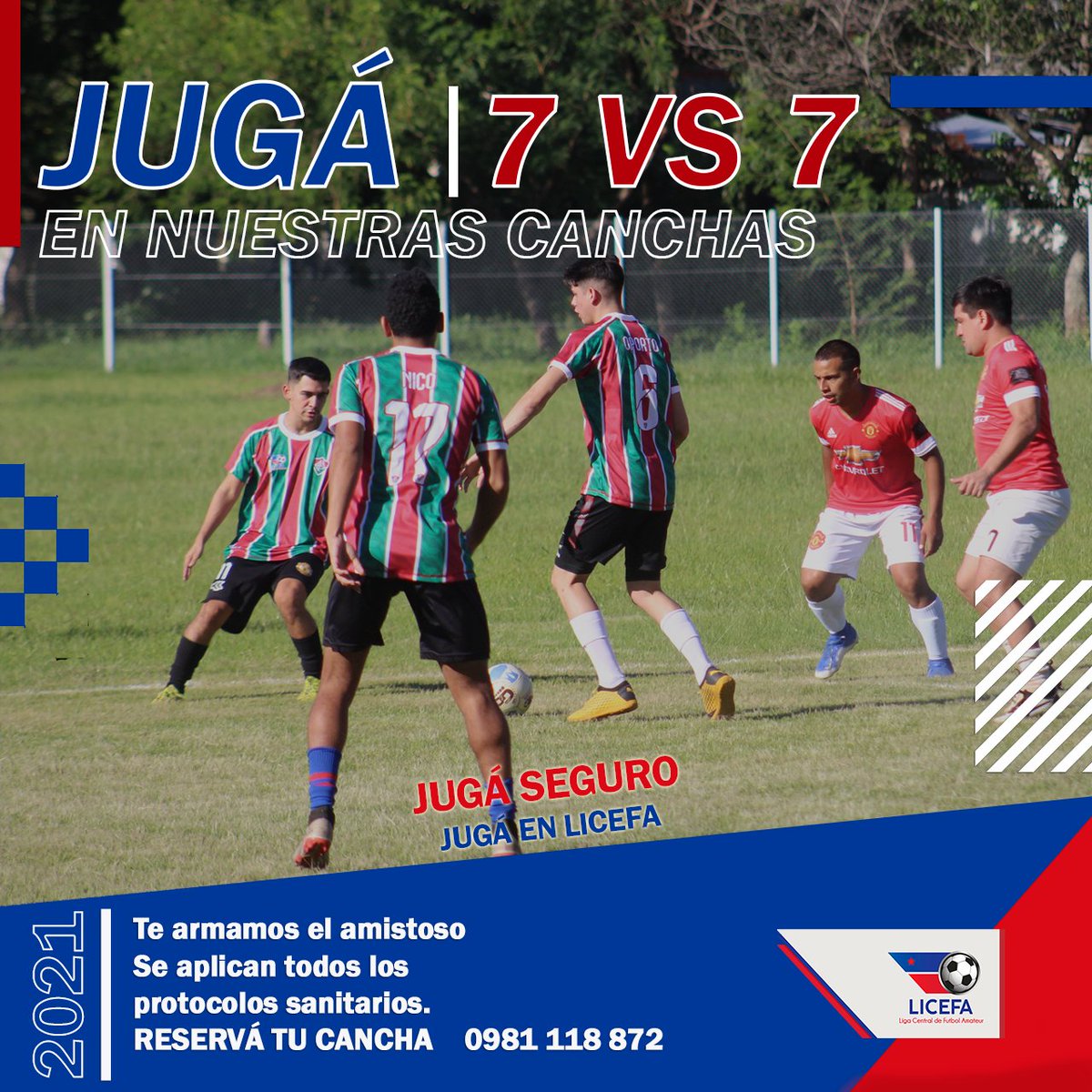 Licefa_'s tweet photo. Jugá de la forma más segura en #Licefa 😄

Aplicamos todas las medidas sanitarias en el acceso y durante la permanencia de los jugadores en el predio. ☝️

Te esperamos con el mejor empastado natural. 🏟️

#MasQueUnaLiga 🇵🇾 https://t.co/3mXjzZQ58e