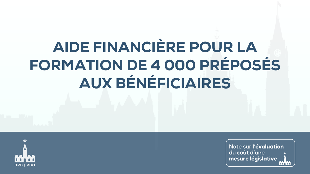 DPB_PBO's tweet photo. Note sur l’#ÉvaluationDuCoût d’une mesure législative : « Aide financière pour la formation de 4 000 préposés aux bénéficiaires » https://t.co/b3hnqpT1H4 #polcan #éconcan #EEA2020 https://t.co/TDkjuVdHPn