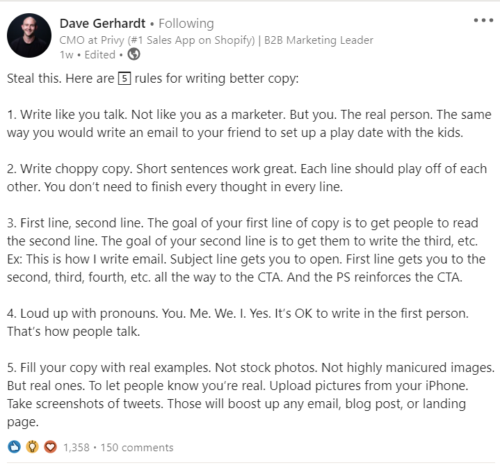 🦹 Steal these 5 rules for writing better copy 🦹

It's okay, Dave Gerhardt said you could!