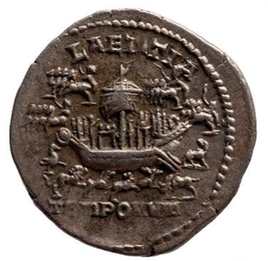 The Reverse of this coin, with its emphatic Legend of LAETITIA TEMPORVM – ‘Happiness of the Times’ – is perhaps more easily linked with the Saecular Games of AD 204, but it could equally make sense for the Decennalia Games of AD 202.