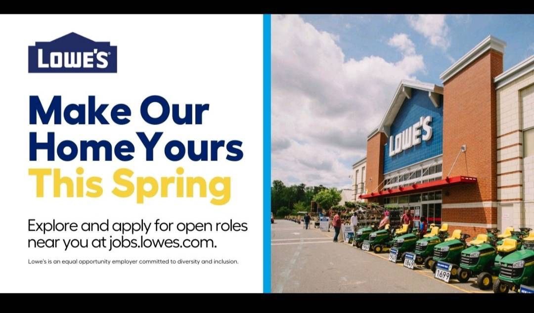 Join us for the season and see what Lowe’s is all about! Believe it or not, spring is right around the corner and we need YOU to be successful! Head to jobs.Lowes.com to explore opportunities in your area! 

#R18SPRINGHIRE #wearehiring #mainejobs #newhampshire #spring