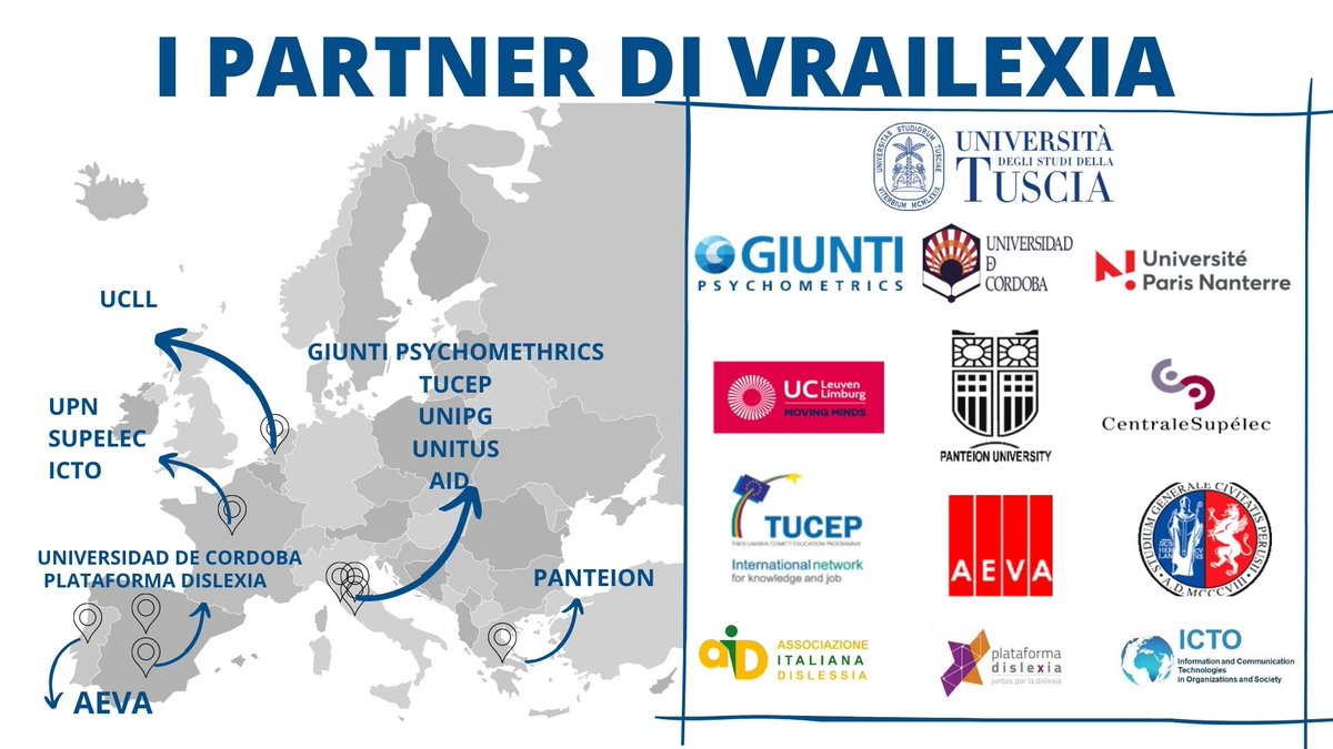 ErasmusPlusInd's tweet photo. @vrailexia: partenariato strategico #Erasmus coordinato da @unitusviterbo. #Dislessia degli studenti focus progettuale, 10 partner internazionali, #realtà #virtuale e #intelligenza #artificiale al servizio di inclusione sociale&amp;accademica. L'intervista: https://t.co/5KbAJbAnkZ https://t.co/g7kxkfwFf9