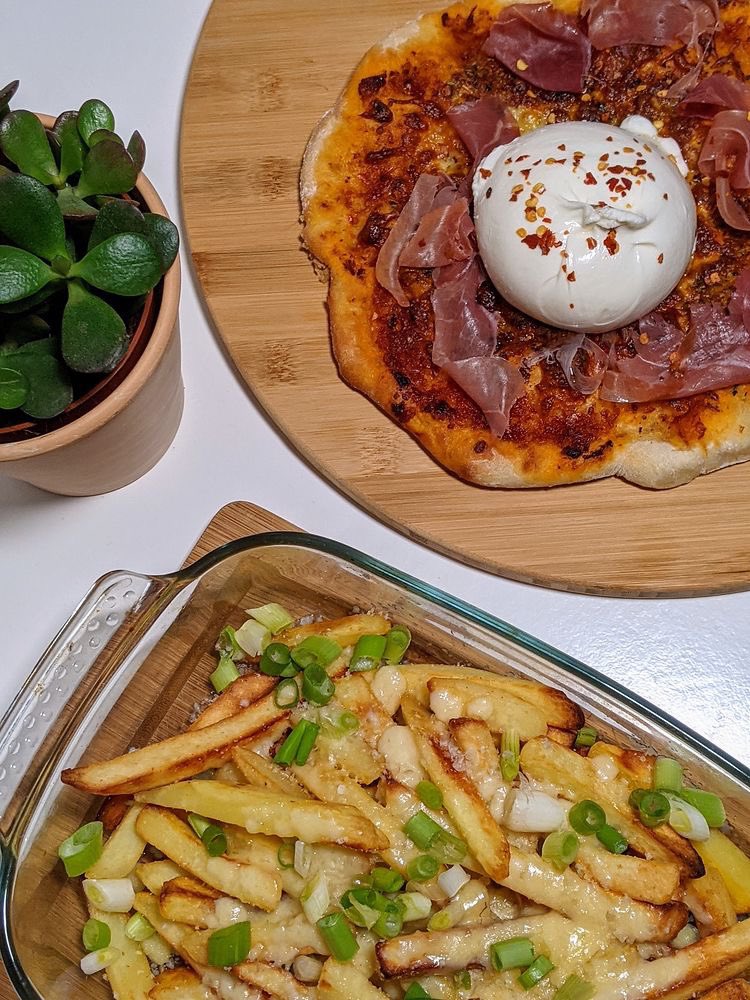 #NationalPizzaDay would be rude not share this bad boy. 

🍕SAUCD. Spiced honey BBQ base
🍕Nduja and prosciutto 
🍕one big old burrata 

What more could you want?