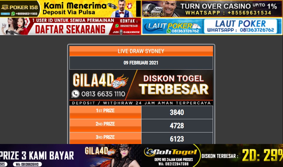 Live_Syd On Twitter: "Get Live Results And Solid Tips To Win Easy Cash.  Https://T.co/Z7Ysecdotz Live Draw Sydney Terpercaya No 1 Di Indonesia |  Keluaran Togel Online Terlengkap Live Draw Sydney :Http://63.250.35.244/ # Livedrawsdy #