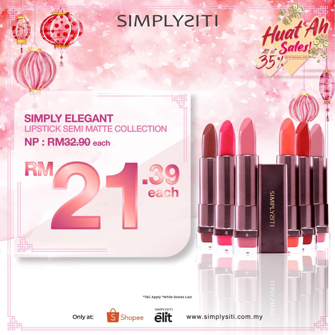 SimplySitiElit's tweet photo. 🏮 SIMPLYSITI HUAT AH SALE 🏮

Bermula dari  9 - 13 Februari 2021 ini, nikmati diskaun sebanyak 35% untuk kesemua rangkaian penjagaan wajah, kosmetik dan wangian di SIMPLYSITI sempena perayaan Tahun Baru Cina. 🍊

Pembelian hanya sah di :
◾ ahli Elit Simplysiti
0139997230 https://t.co/fdgAWfCkD3