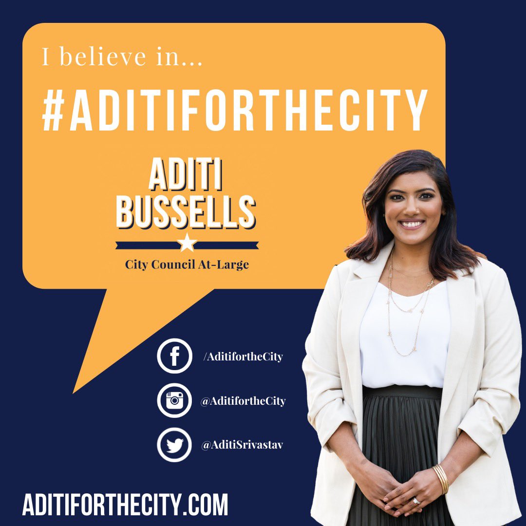 I’m excited to share my candidacy for Columbia City Council At Large. With my unique expertise &amp; experience in public health, I am ready to ensure Columbia comes out of this pandemic stronger &amp; more vibrant than ever. 

Head over to my website to learn more.

#aditiforthecity