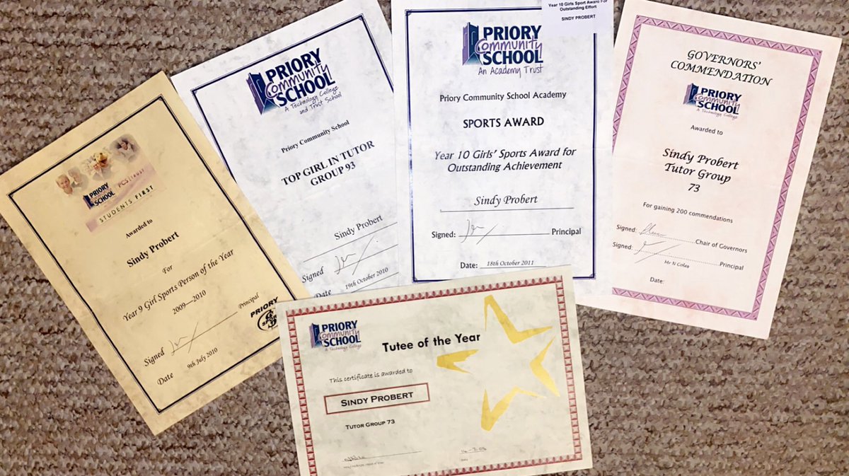 TKASAMrsProbert's tweet photo. Love coming across old achievements from when I was at school. @Priorycsa 

#throwback #onceprioryalwayspriory https://t.co/KKu6ymT19u