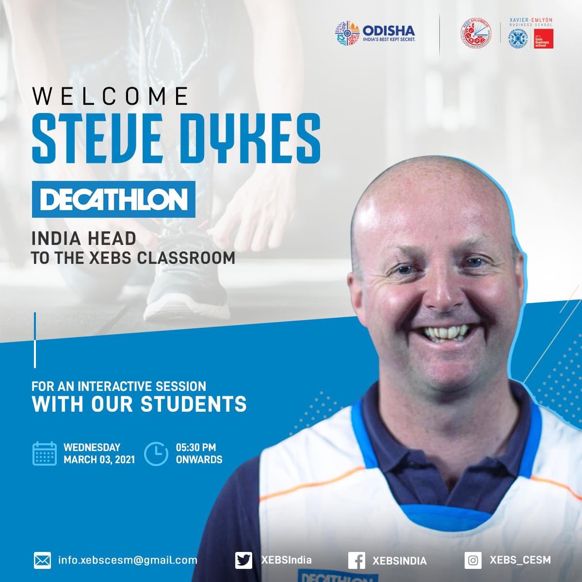 Welcome <a href="/SteveDykes13/">Steve Dykes</a> head of <a href="/Decathlon_India/">DecathlonSportsIndia</a> and thank you for sharing your knowledge and journey with our students. Invaluable! <a href="/sports_odisha/">Odisha Sports</a> <a href="/emlyonIndia/">emlyon business school India</a> <a href="/EMLYON/">emlyon business school</a> @xub_official <a href="/IFCCI1/">Indo-French Chamber</a> @IFInde #highereducation #SportsInOdisha