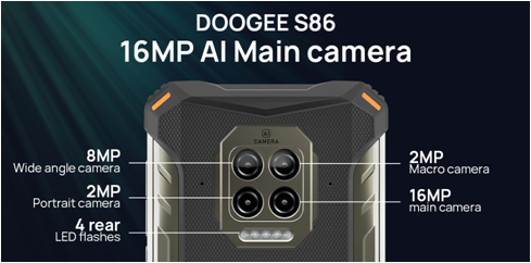 DOOGEE S86 dispose d'une caméra principale AI 16MP pour enregistrer vos médias.
en savoir plus: ali.pub/5isiw5
Rejoignez notre cadeau: bit.ly/3pQqwwI