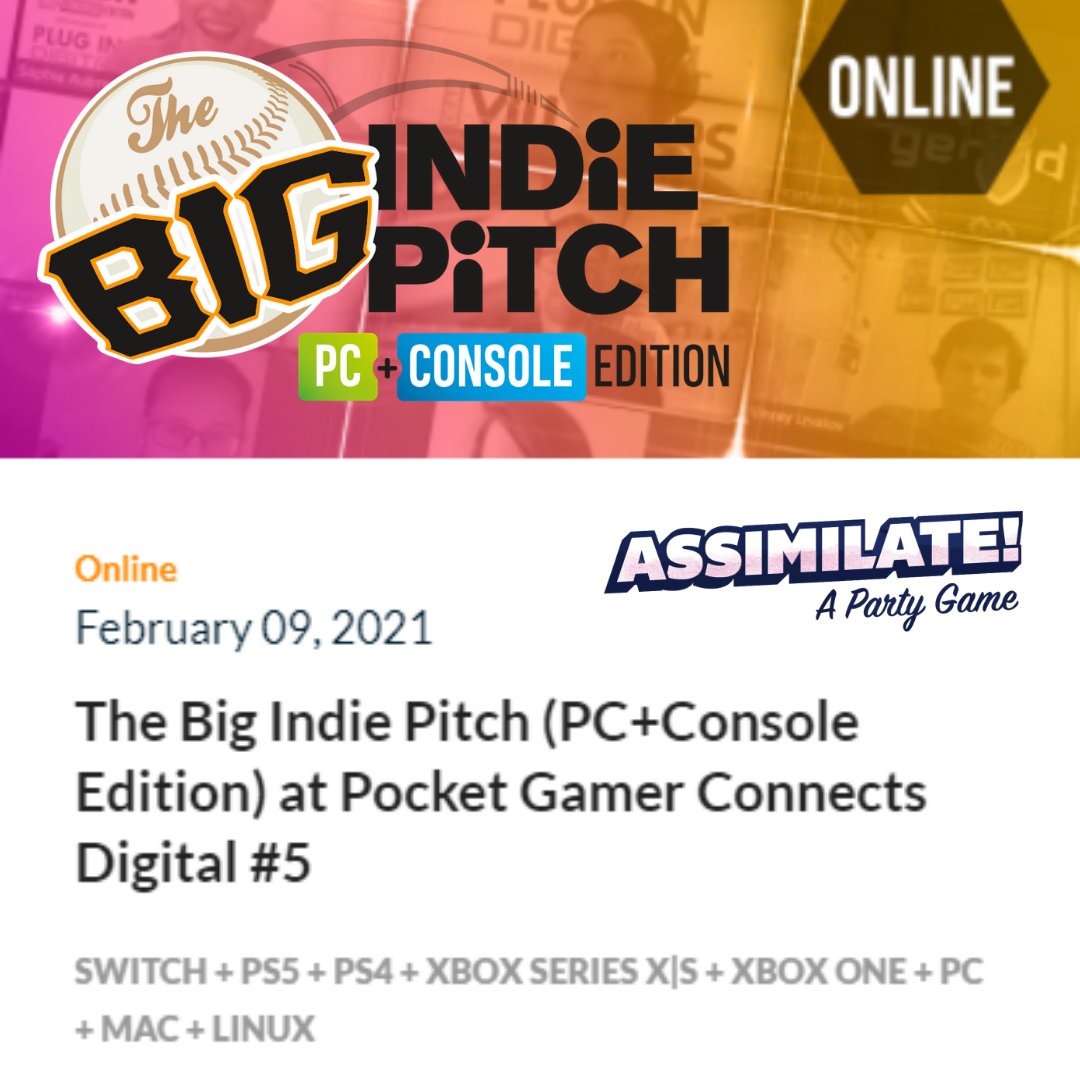 weplayontv's tweet photo. We are so honored and absolutely thrilled to be pitching at The Big Indie Pitch (PC+Console Edition) at the Pocket Gamer Summit today! Wish us luck! π€π
#deceiveyourfriends #steam #indiegamedev #gamedev #indiegame #socialdeduction #friendshipisfun #indiedev https://t.co/uOhRy6NdOJ