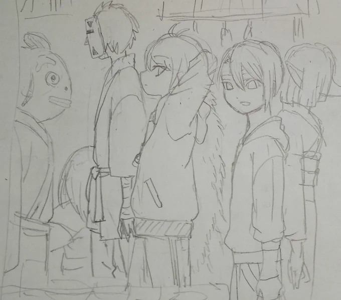 またにゃちょ描いてるんだけどモブ妖怪をどこまでキモくしていいか迷う… 