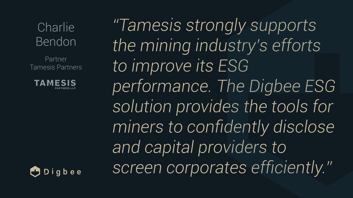 Digbee (@digbee) on Twitter photo For the #ESG movement to succeed in pushing the #mining industry towards a more #sustainable #future, we need a framework that is right-sized and supported by key capital providers like <a href="/BendonCharlie/">Charlie Bendon</a> from Tamesis Partners.
thedigbee.com/esg
#ESGmining #industry For the #ESG movement to succeed in pushing the #mining industry towards a more #sustainable #future, we need a framework that is right-sized and supported by key capital providers like <a href="/BendonCharlie/">Charlie Bendon</a> from Tamesis Partners.
thedigbee.com/esg
#ESGmining #industry