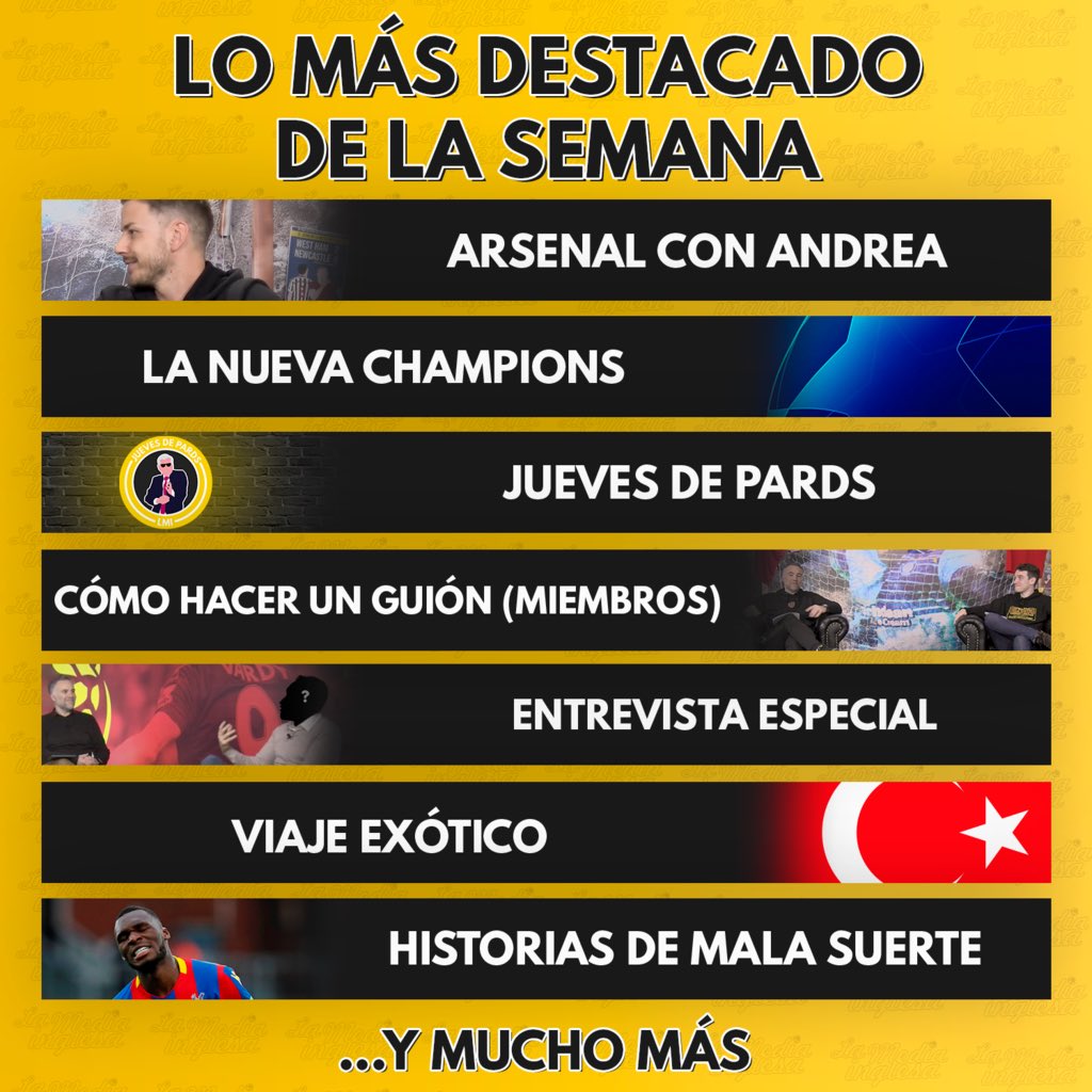 Algunos de los platos fuertes de la semana en <a href="/LaMediaInglesa/">La Media Inglesa</a>.