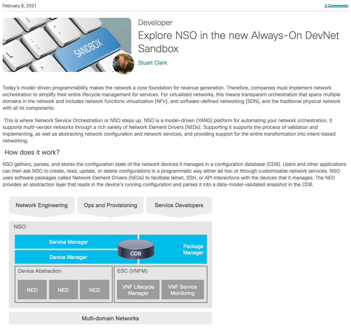twtko's tweet image. #CiscoACI にしろ #CiscoNexus を統合管理するDCNMにしろ、一定範囲のネットワークに対する統合管理は提供すれども、それだけでネットワークが構成されているわけではないので、現実的にネットワーク全体を対象とする場合には #CiscoNSO は汎用性の高い自動化の手段です。
blogs.cisco.com/developer/nso-…