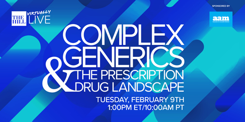 TheHillEvents's tweet photo. Today at 1PM ET: Tune in for #TheHillRx. Rep. @PeterWelch and @RepGuthrie, @US_FDA's Dr. Sally Choe, @AEI's @AlexBrill_DC, @blkwomenshealth's Tammy Boyd & more to join for a conversation on #complexgenerics and the US health system. You can still register: https://t.co/Lv6qfyjk5O https://t.co/Heh3qDDbg9
