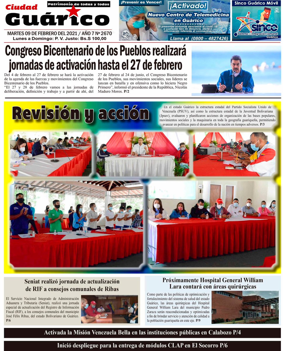 #FelizMartes || Te invitamos a visitar la página web del Gobierno de Guárico y no te pierdas el Diario #CiudadGRC en su edición digital, titulando hoy:

 Revisión y acción 

<a href="/NicolasMaduro/">Nicolás Maduro</a> <a href="/josemvasquez/">José Vásquez</a> 

#PueblosUnidosPorLaPaz
#EnCuerpoYAlmaPorGuárico

Vía || <a href="/Gob_Guarico/">Gobierno de Guárico</a>