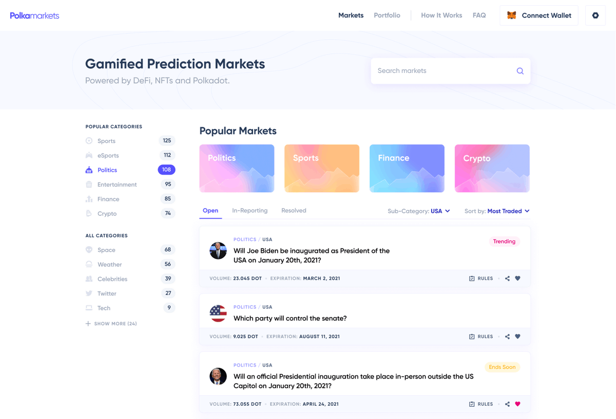 But what are Prediction Markets? A prediction market is a speculative market where participants trade information & predict the outcomes of future events. This can be any event conceivable. Let’s take the example of a question with a yes/no outcome: Will  $BTC hit $100k in 2021?