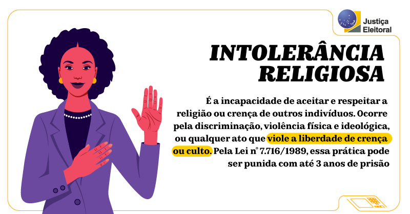 O Brasil tem normas jurídicas que penalizam a intolerância religiosa  No Brasil, a Lei 7.716/1989, alterada pela Lei 9.459/1997, considera crime a prática de discriminação ou preconceito contra religiões. #SID2021    #SaferInternetDay    #DiaDaInternetSegura  