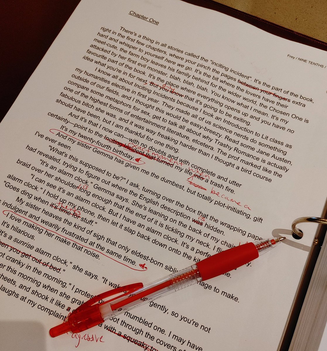 scifrey's tweet photo. And so it begins.

#NineTenths #WIP #WritingCommunity #writing #amwriting #amwritingromance #romance #amwritingspecfic #specfic #writer #redpendraft https://t.co/k0OrvZAw68