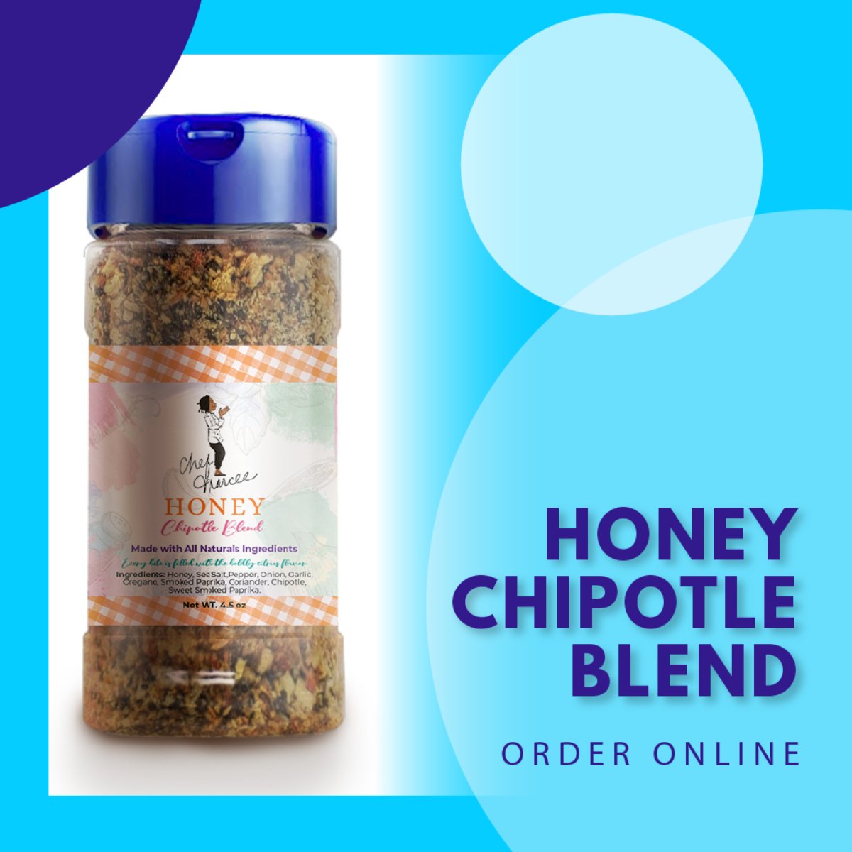 chefmarcee's tweet photo. Take your dish to the next level with an enthralling combination of honey with other spices!  Purchase the Honey Chipotle Blend by visiting 👉 https://t.co/rmfhUCfDrs. #ChefMarcee #blackwomenchefs #seasoning #seasoningblend #spiceblends 😋🔥 https://t.co/xmEQK2fphI