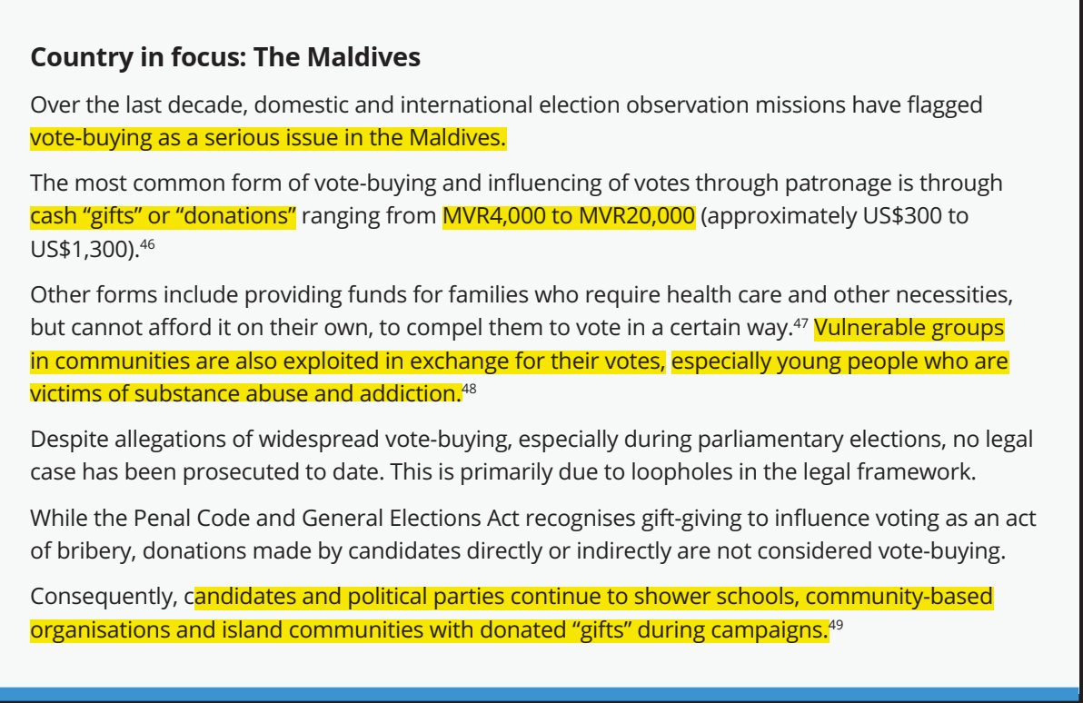 We can't afford to leave the  @mvpeoplesmajlis to criminals.So we really need to  #DoBetter in every election !Stop vote-buying  @mvpeoplesmajlis  @MDPSecretariat  @PPM_Office  @Jumhooree_MV  @AdhaalathOffice  @PNC_Maldives  @MRM_Office  @LabourPartyMV Stop vote-selling folks!+