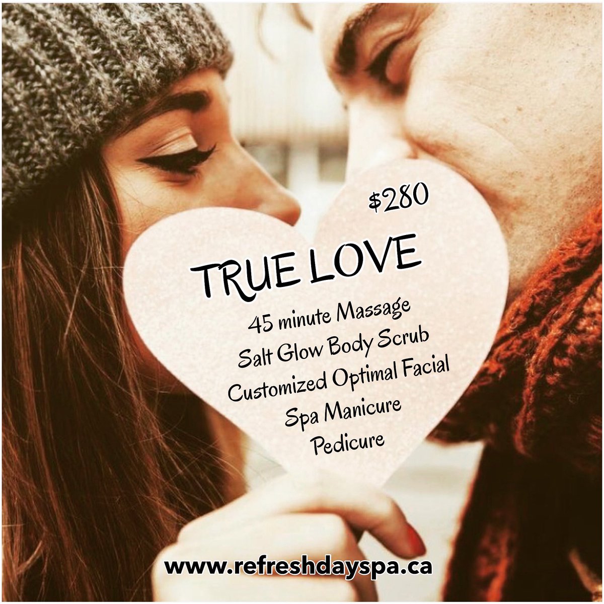 There’s nothing more romantic than giving the gift of relaxation. #TrueLove Gift cards can be purchased within the spa, over the phone or through our website:  refreshdayspa.ca/gift-cards #CurbSidePickup
#RefreshDaySpa
#ValentinesDay