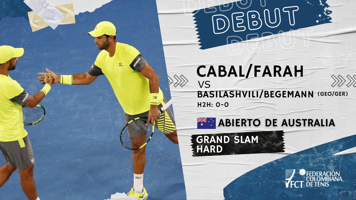 fedecoltenis's tweet photo. Debut definido ✅

@juanscabal y @RobertFarah_ jugarán su partido de primera ronda en el Abierto de Australia en la jornada del miércoles (1:00 a.m. en Colombia). 

#AusOpen | #AO2021 

>>> https://t.co/Nmyb0irG0f https://t.co/JrXRvwK2Xj