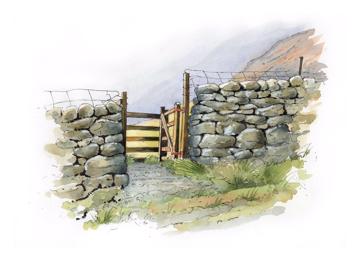 A sketch 🎨🖌 of a gate at Attermire Scar lying high above Settle a “sketch o' nowt” really but isn’t “nowt” wonderful - sadly done from a photograph given the current lockdown  <a href="/YDS35/">yds35</a> <a href="/YorksSociety/">The Yorkshire Society</a> <a href="/Tweet2Yorkshire/">Tweet To Yorkshire</a> <a href="/Realyorkshrtour/">Real Yorkshire Tours</a> <a href="/yorkshire_dales/">Yorkshire Dales National Park</a> <a href="/Dales_Life/">Dales Life</a> <a href="/The_Dalesman/">The Yorkshire Dalesman magazine</a>