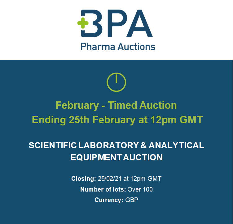 We are excited to be offering over 100 lots from leading brands including Mettler Toledo, Agilent, Enviro Tech, Waters, Sartorius.