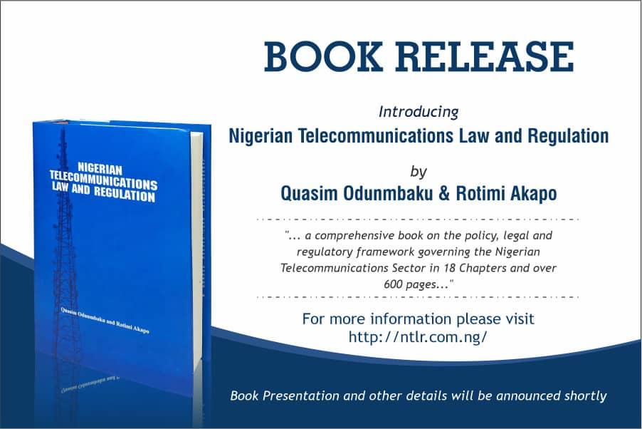 Quasim_O's tweet photo. Pleased to announce the publication of our book on Nigerian Telecoms Law and Regulation. More details at https://t.co/7dx4A201mB https://t.co/ncTptwKfw3