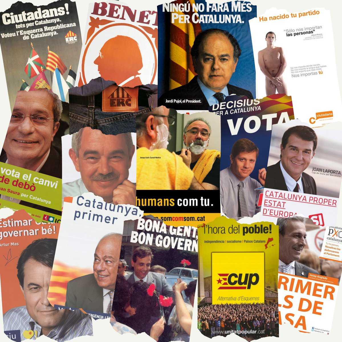 Aprofitant que s'apropa el 14F, fem un recorregut per la història electoral del Parlament de Catalunya a través dels seus cartells.  #compol FIL DE CARTELLS 