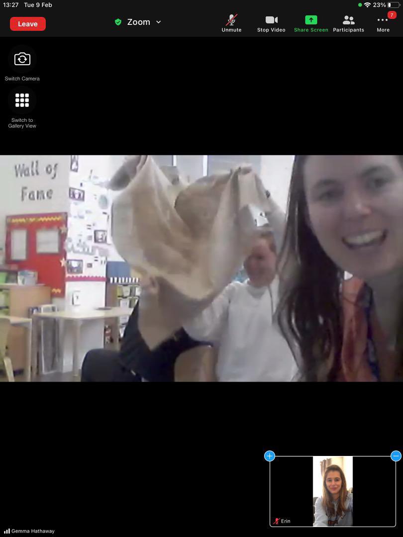 MissDudley6's tweet photo. Lots of fun and great discussions in today’s science zoom lesson. We tested waterproof and absorbent materials to see which is the most suitable for an umbrella. This resulted in the teachers getting VERY wet ☔️ #smithdownscience @MrsCarpenter30 @MissPhillips18 @misshath2 https://t.co/aF0ZwihaNb
