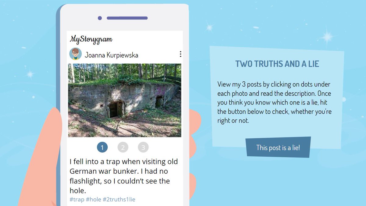 Check the latest #Articulate #elearning challenge: "two truths and a lie" icebreaker game - 2021 edition. Here are some facts about myself. And a lie of course. bit.ly/3jzrnPN #design #storyline360 #elhchallenge #creativity
