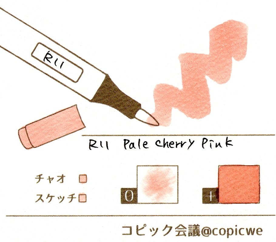 Uzivatel コピック会議 非公式支援アカウント Na Twitteru コピック会議 色録02 今月の色録はr11 Pale Cherry Pinkです 可愛らしい薄赤色でオレンジにもピンクにも相性が良く 肌の赤みやr系の中間色として大活躍な色です 公式hp T Co Nghutcsgbf