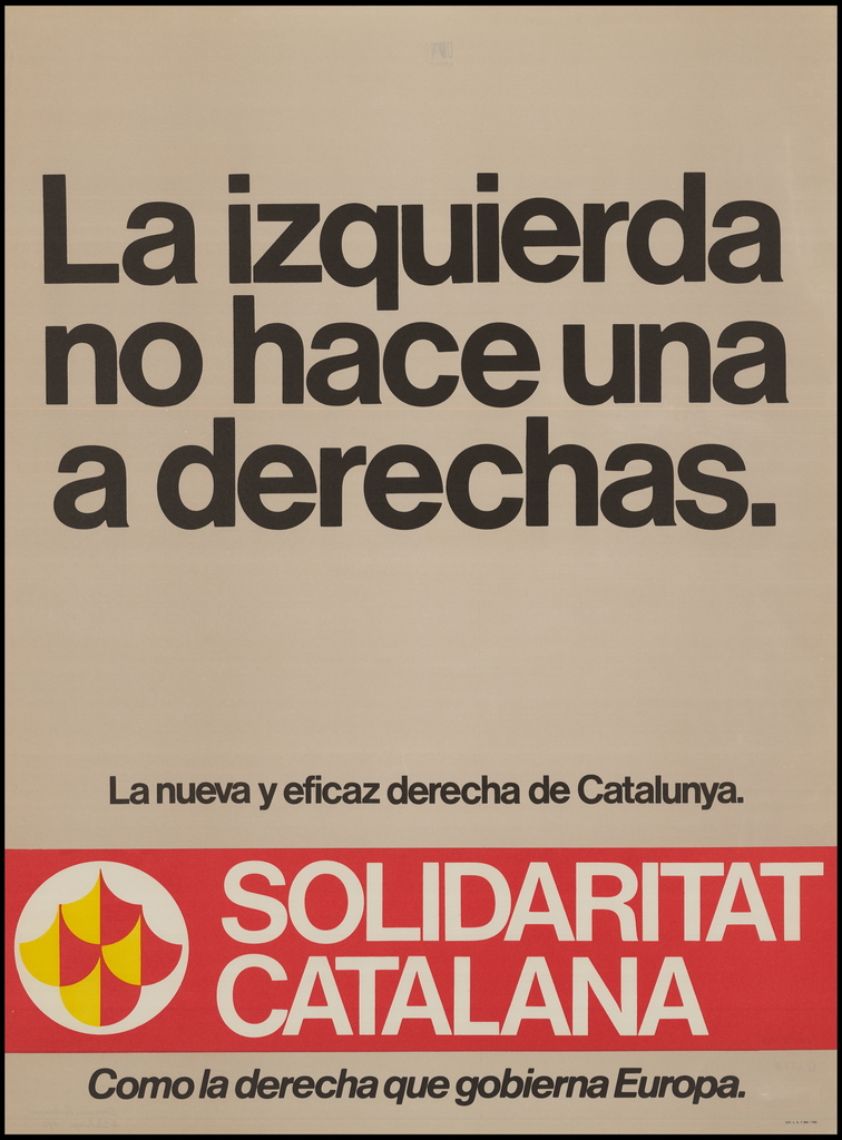 Més interessant és el cas de Solidaritat Catalana. Partit al qual va donar suport Manuel Fraga i del qual formà part Aleix Vidal-Quadras. Concorren amb una campanya "anti-política" i reivindicant-se orgullosament de dretes. Uns visionaris avançats al seu temps.