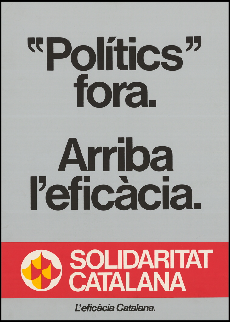 Més interessant és el cas de Solidaritat Catalana. Partit al qual va donar suport Manuel Fraga i del qual formà part Aleix Vidal-Quadras. Concorren amb una campanya "anti-política" i reivindicant-se orgullosament de dretes. Uns visionaris avançats al seu temps.