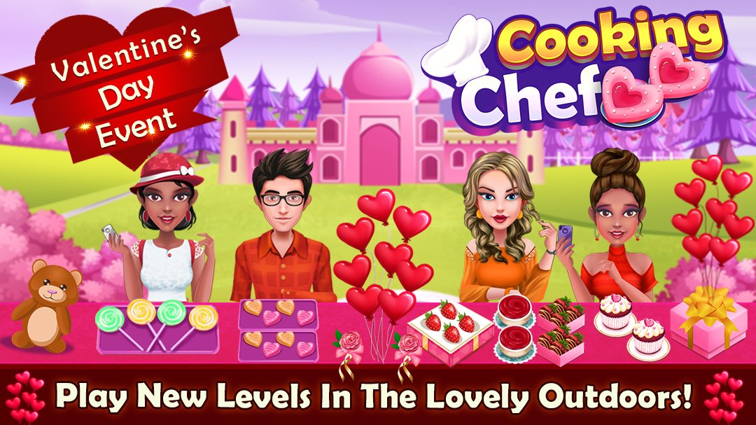 ❤️VALENTINE'S DAY EVENT IS LIVE❤️!! 
Play New Exciting Levels In The Lovely Outdoors!! 💘😊
Download Cooking Chef Now : play.google.com/store/apps/det…

#ValentinesDay #Valentines2021 #cookinggame #indiegame #gamedev #gamingcommunity #indiedevhour #gaminglife #cookingevent