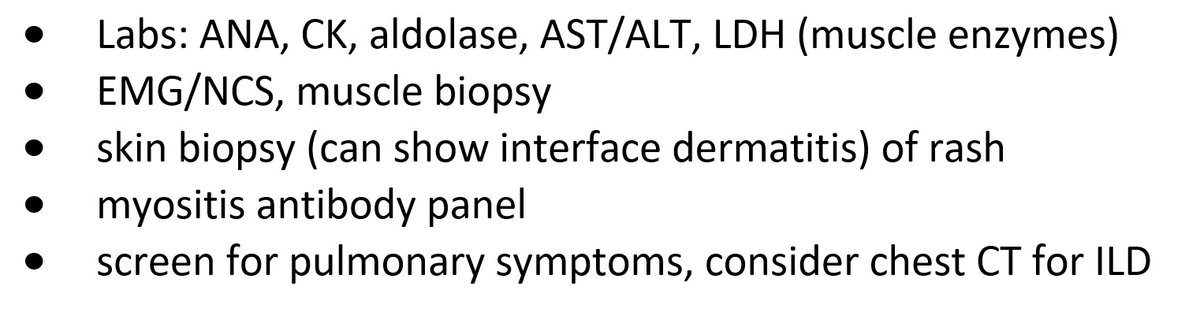 After a comprehensive physical exam, here is some of the diagnostic workup that should be considered if you have a patient and are concerned for myositis: