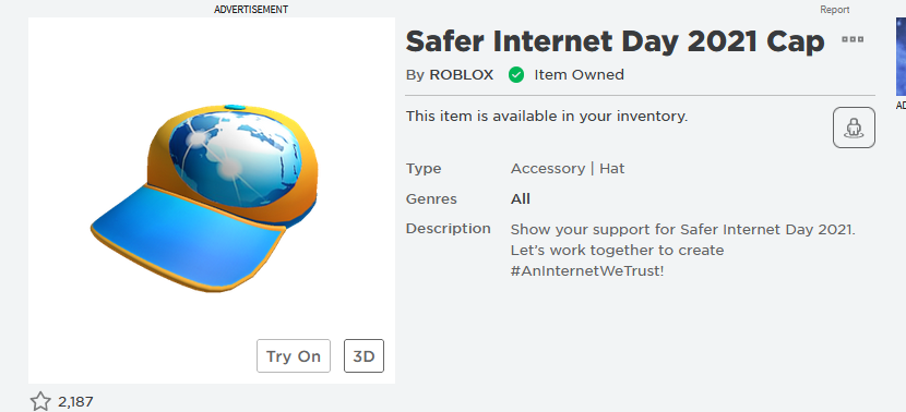Rtc On Twitter Free Roblox Item As A Way To Celebrate Safer Internet Day Roblox Has Released The Safer Internet Day 2021 Cap What Are Your Thoughts And Do You Have Any - day roblox was released