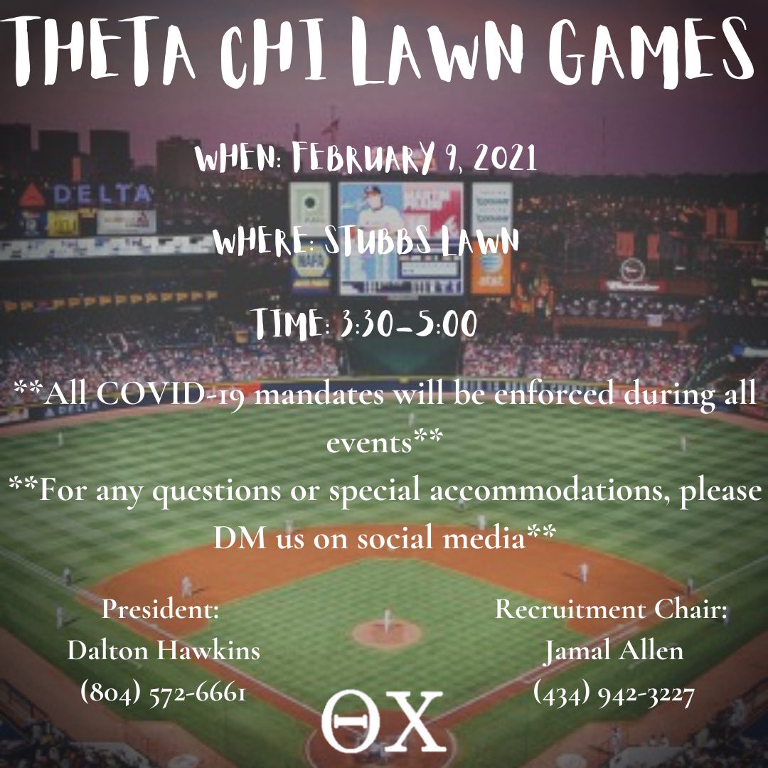 DAY TWO! Last night was a great turnout, and we look forward to seeing you all again today! STUBBS LAWN @ 3:30! As always, message us if you have any questions!