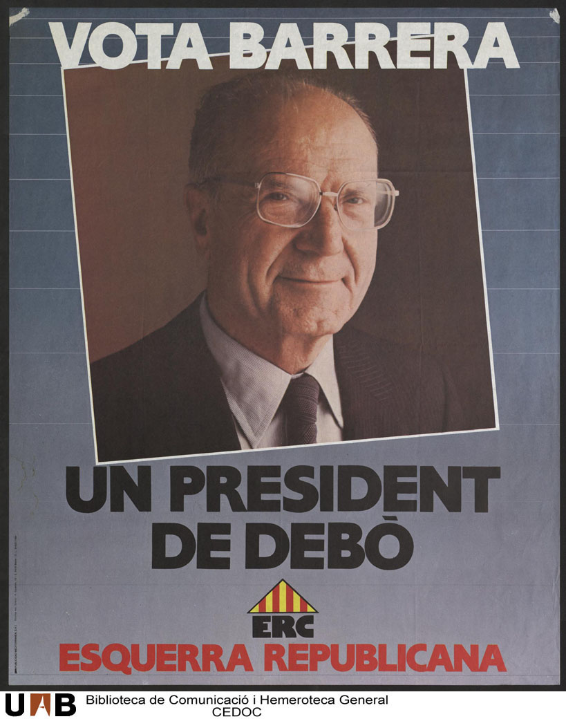 ERC tracta de traure profit al president del Parlament Heribert Barrera totalment eclipsat per l'omnipresent Pujol. Reivindiquen l'ànima del partit que lluita per la justícia social sense oblidar la voluntat de més autogovern.